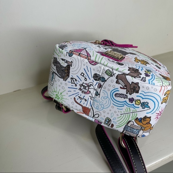 New! Disney Dooney & Bourke Disney "Sketch Cats" Small Backpack Colorful Print - Picture 5 of 8